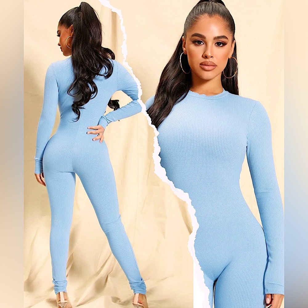 Blue Snatched Jumpsuit